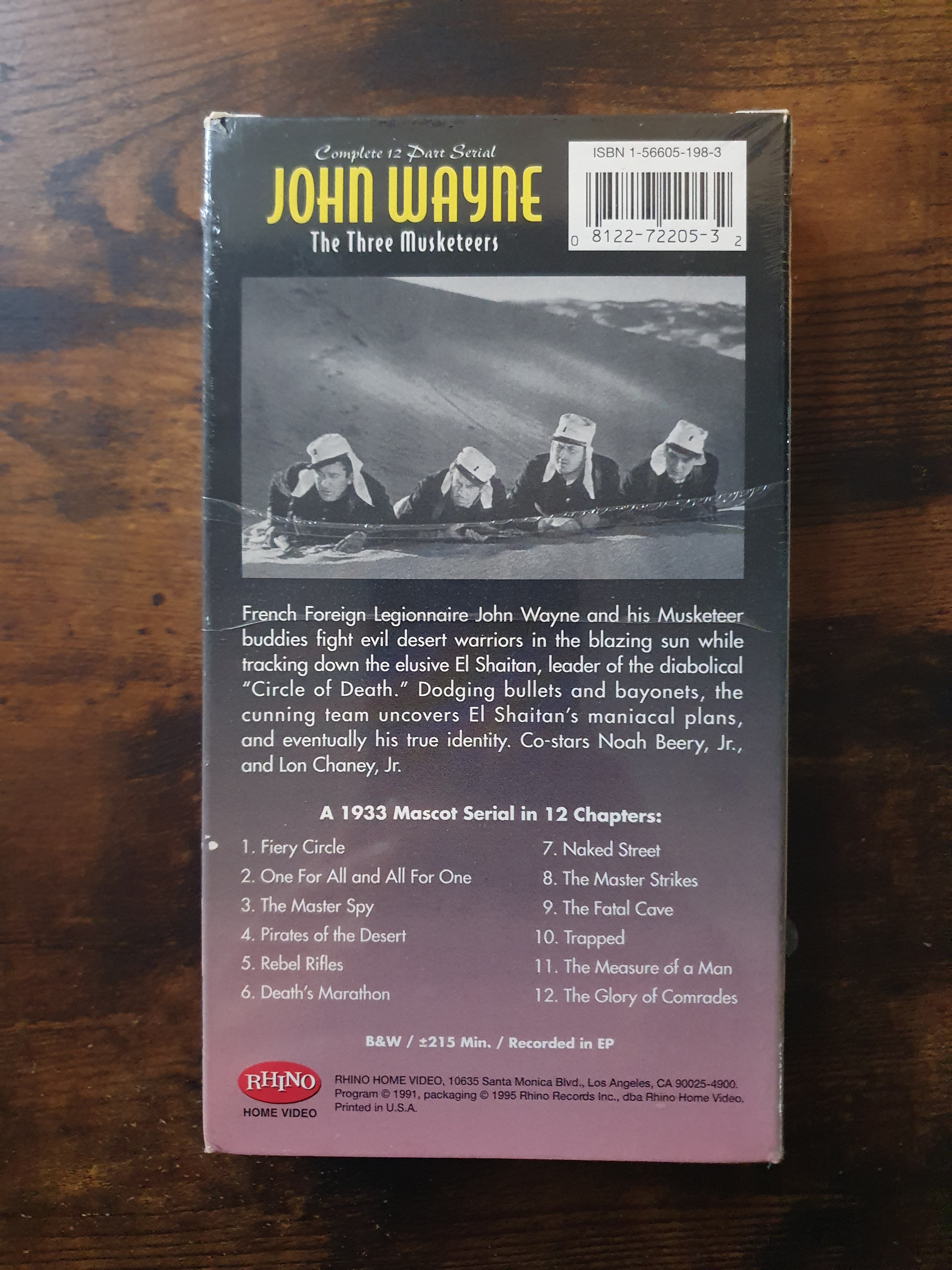 Sealed VHS: John Wayne The Three Musketeers
