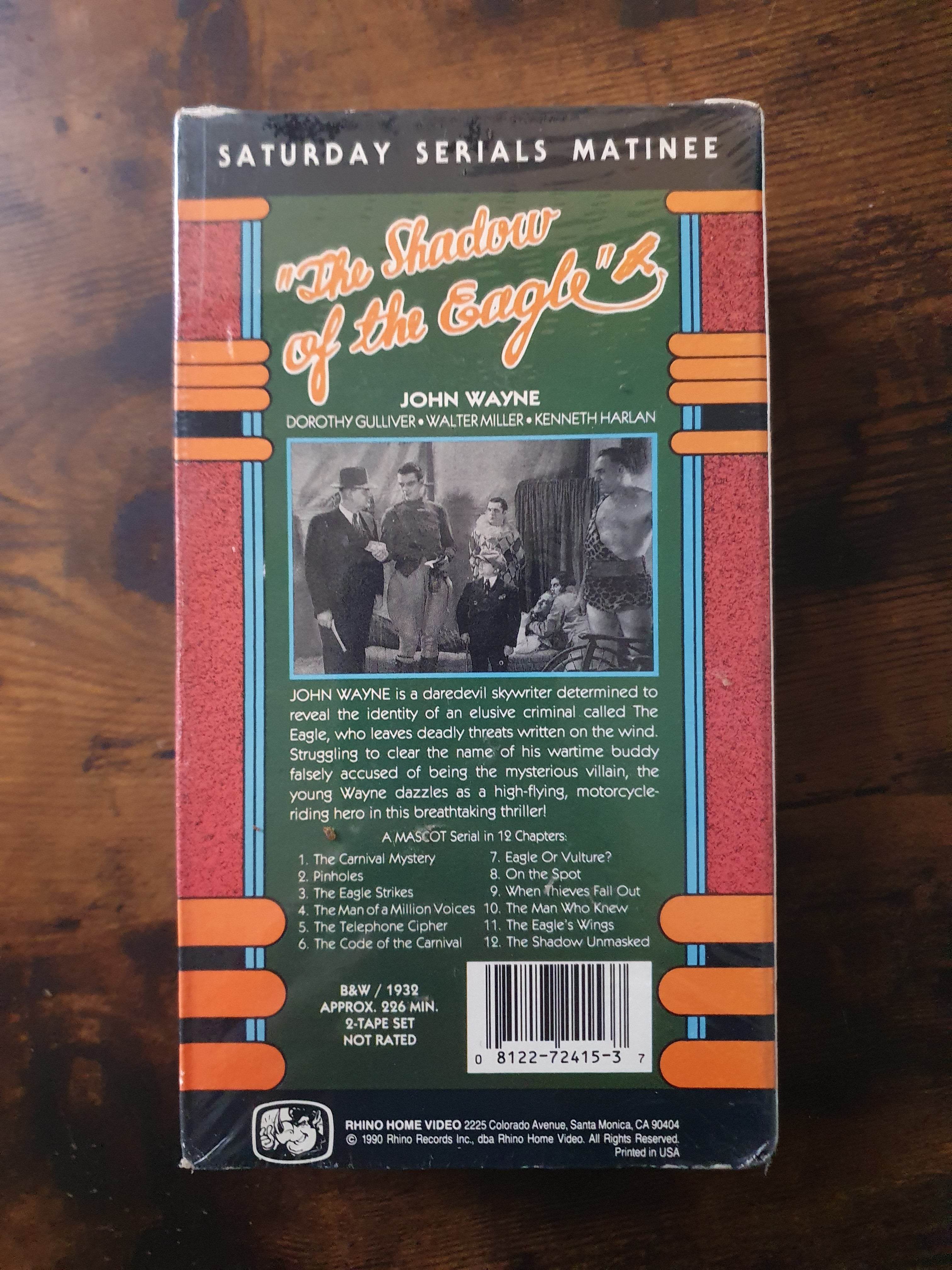 Sealed VHS: John Wayne - The Shadow of the Eagle double VHS