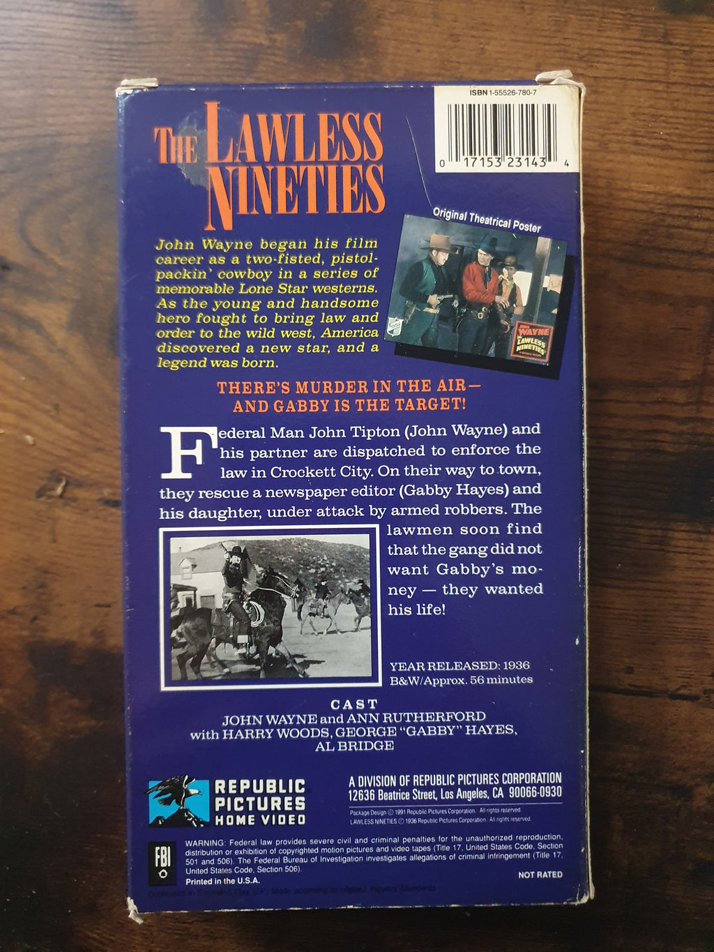 John Wayne VHS Unrated - The Lawless Nineties