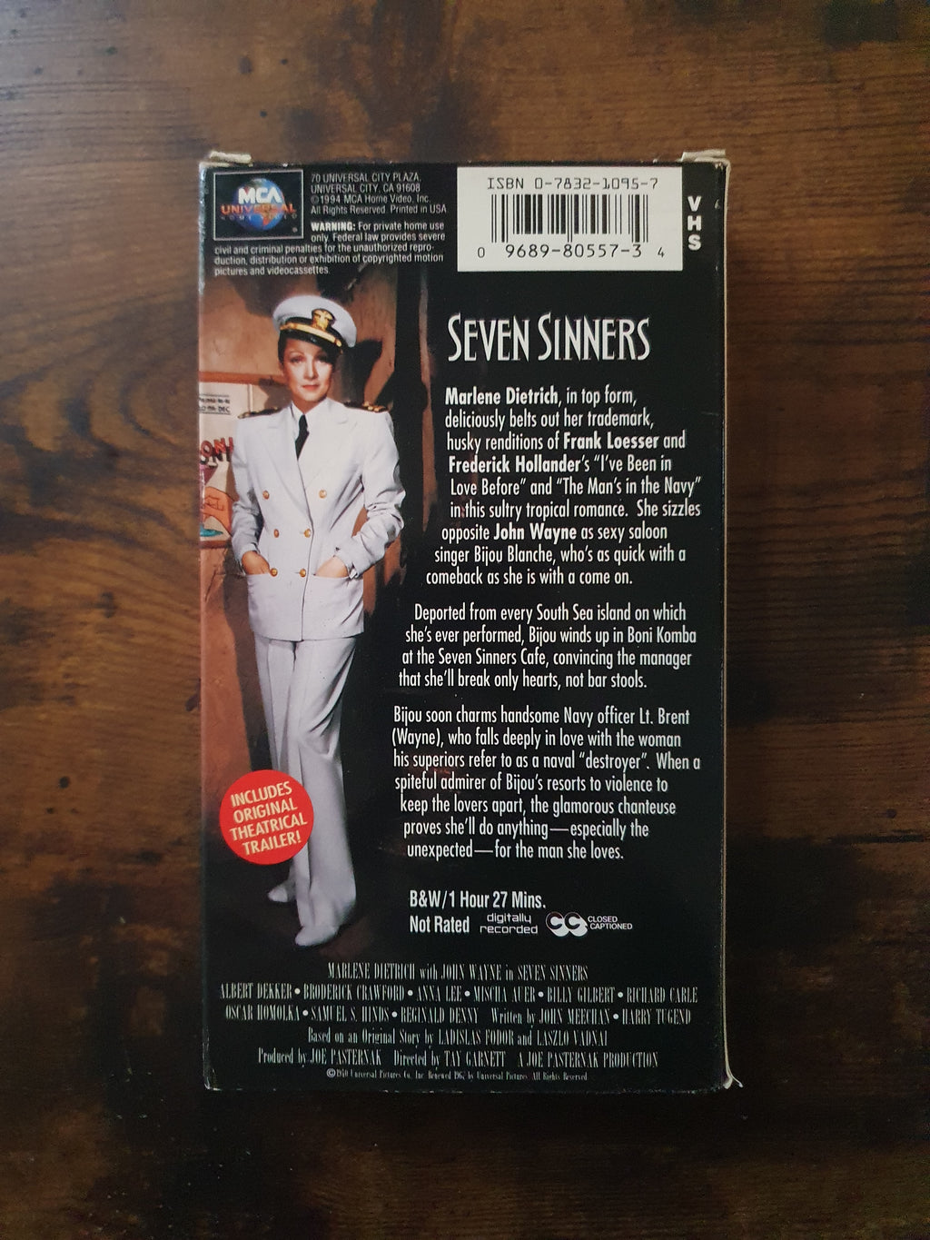 John Wayne VHS Unrated - Seven Sinners