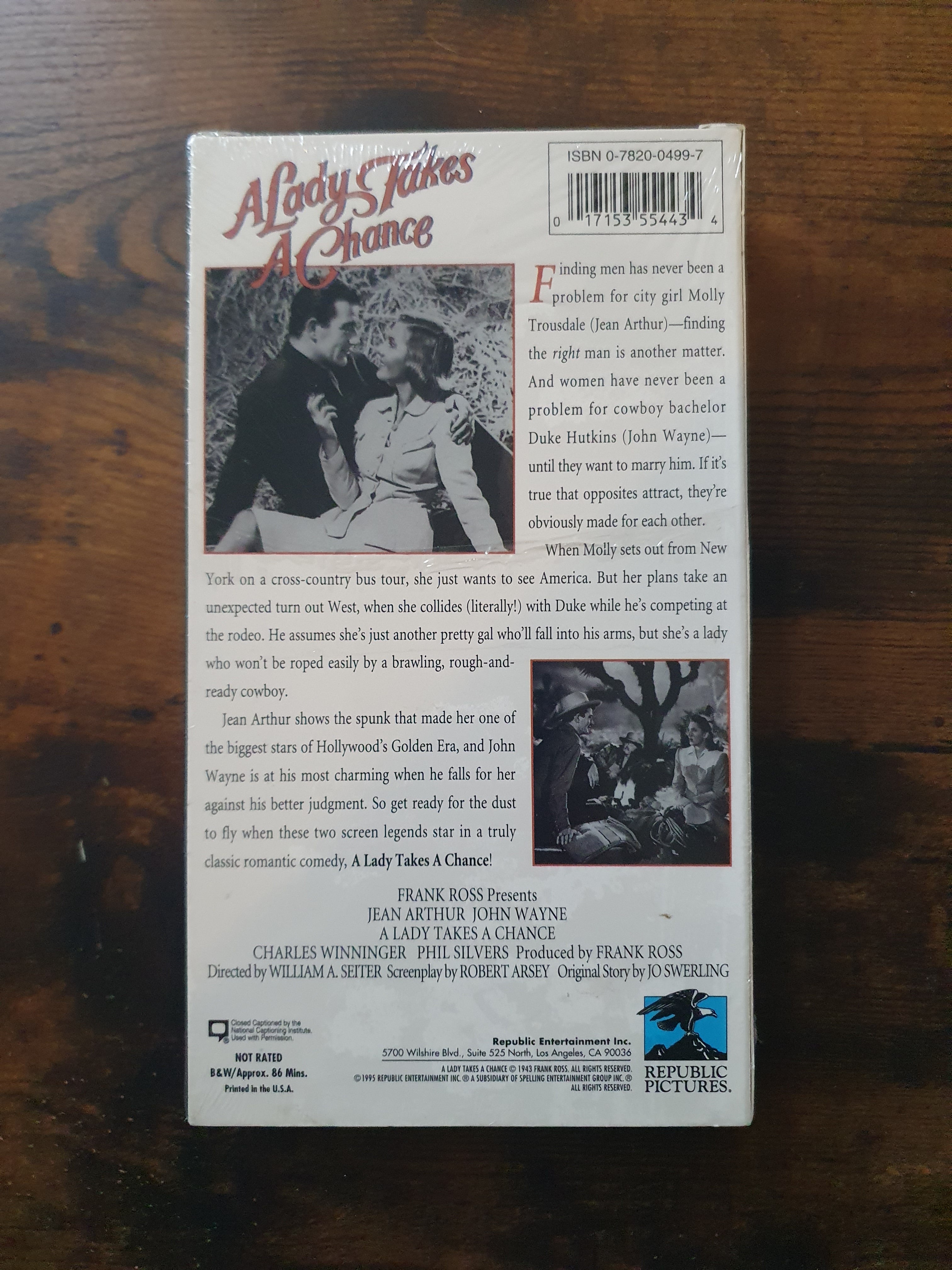 Sealed VHS: John Wayne - A Lady Takes a Chance