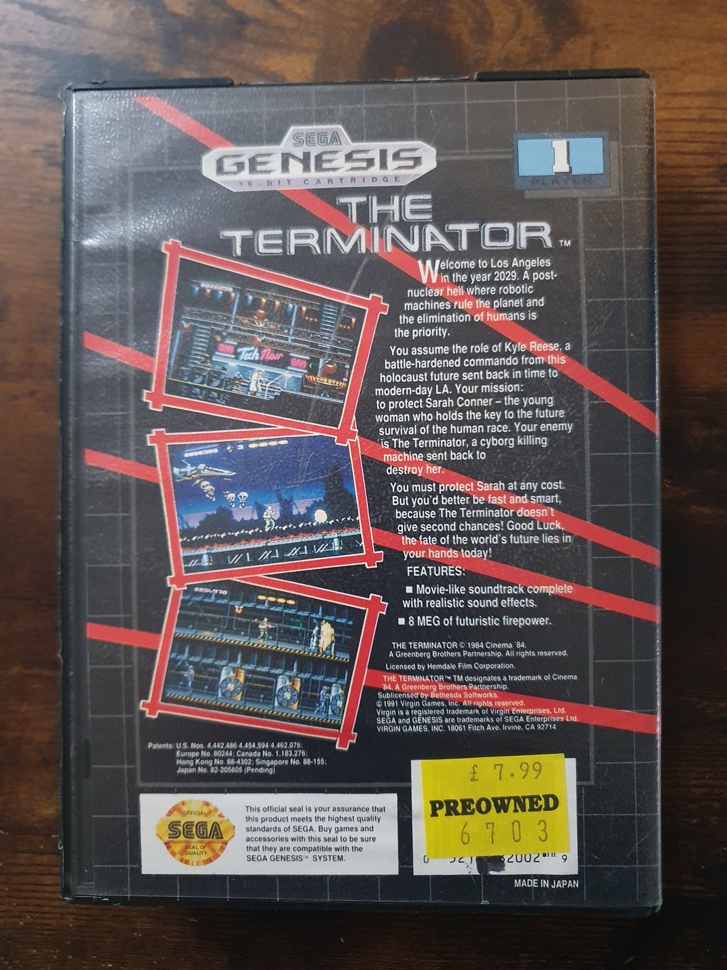 The Terminator - Sega Genesis Game complete No manual